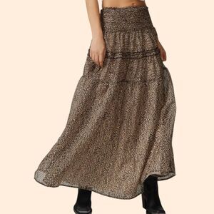 Urban Outfitters Sister Jane Leopard Midi Skirt